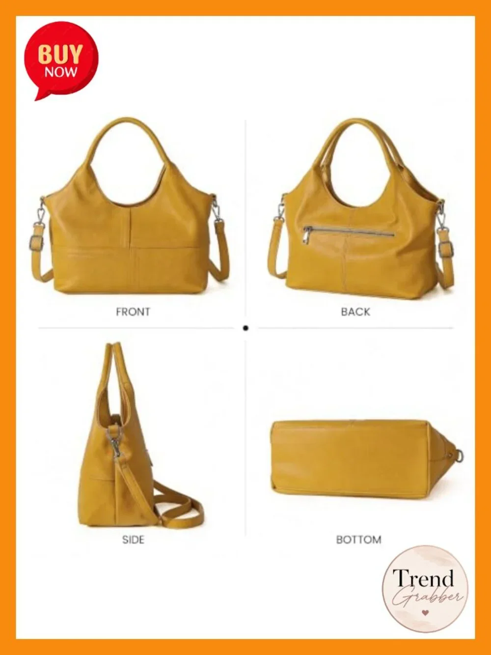 Medium Vegan Leather Purses with Detachable Satchel Strap, Tote Hobo Bag